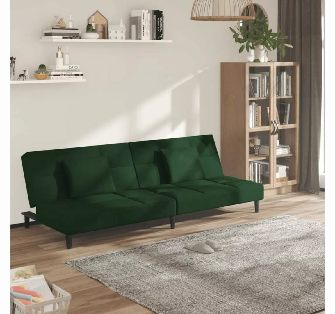 vidaXL Sofa Schlafsofa 2 Sitzer mit 2 Kissen Samt verschiedene Farben, ohne günstig online kaufen