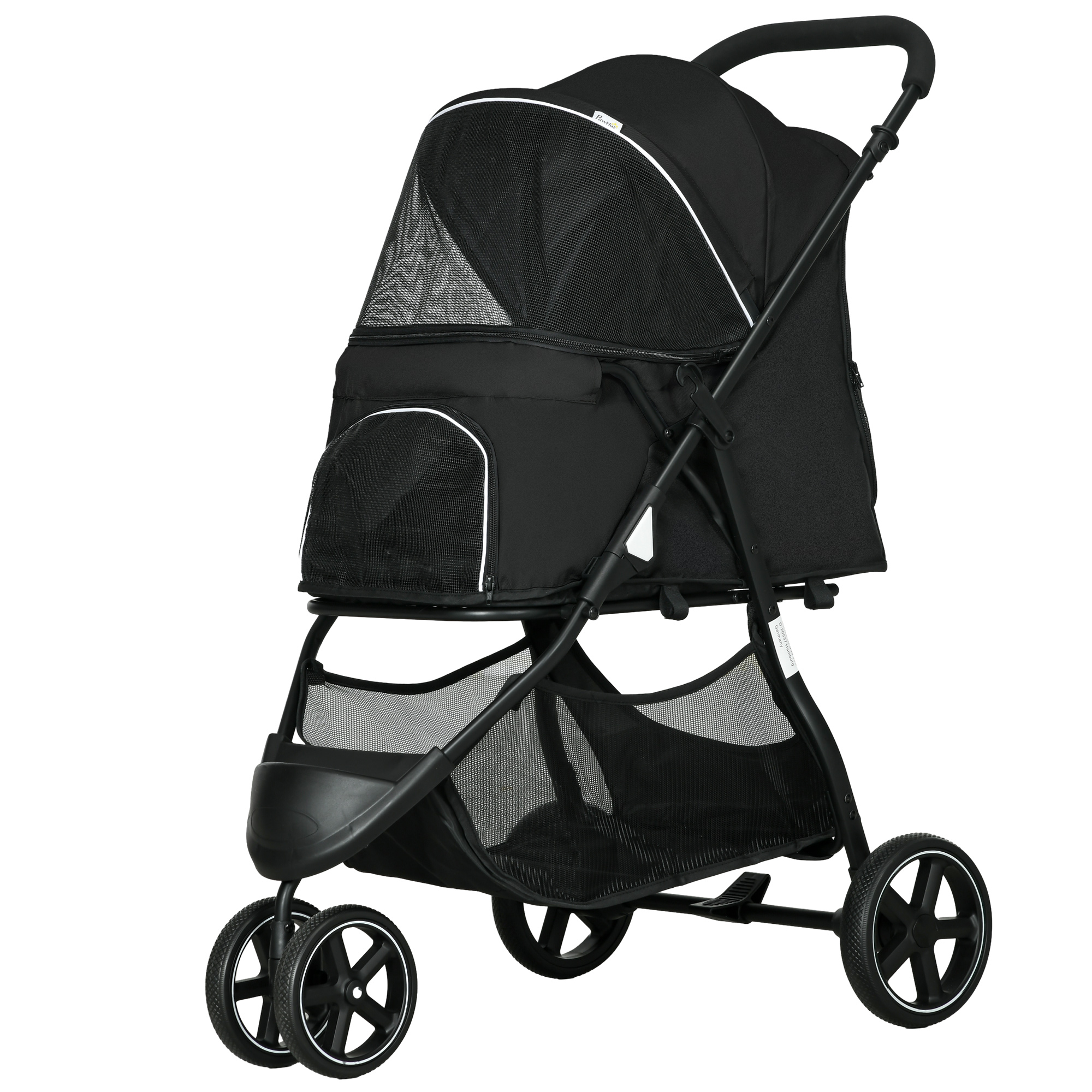 PawHut Hundekinderwagen, Katzenbuggy für Haustiere, zusammenklappbar, mit 2 günstig online kaufen