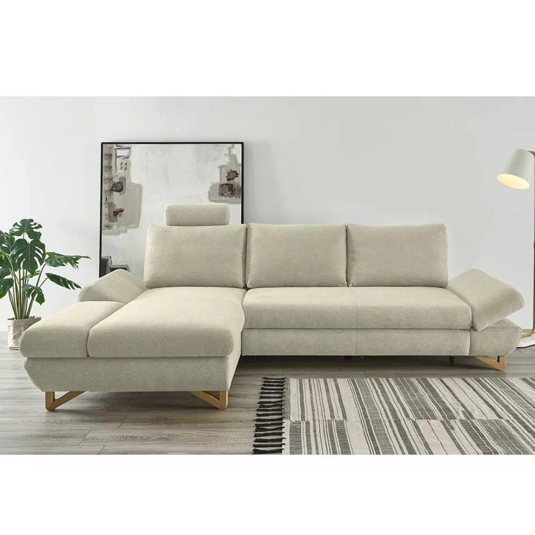 Ausklappbares Sofa Skandi Stil mit Steck Kopfstütze verstellbaren Armlehnen günstig online kaufen