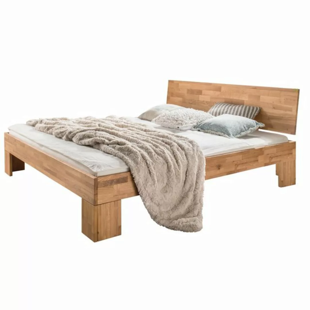 Lomadox Bett NORDDEICH-137, Wildeiche massiv, Liegefläche 200x200 cm, Rücke günstig online kaufen