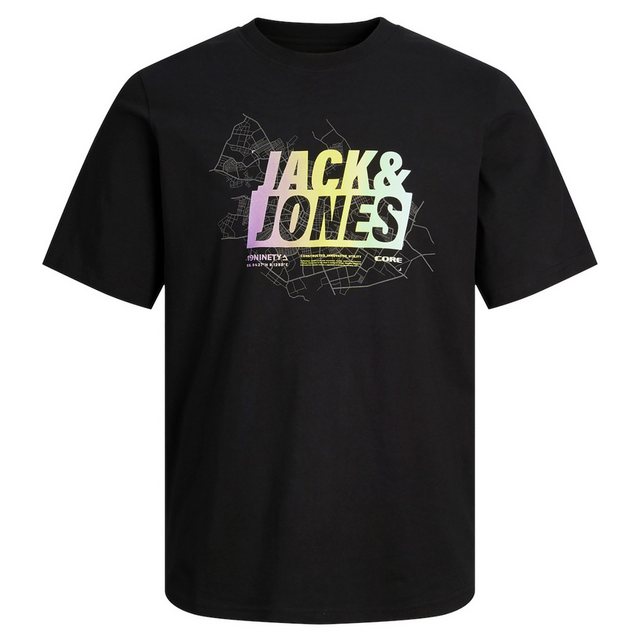 Jack & Jones Rundhalsshirt Jack&Jones T-Shirt XXL Print schwarz JCOMAP SUMM günstig online kaufen