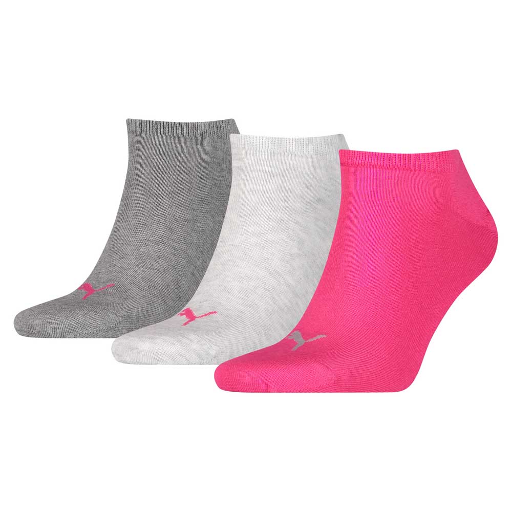 Puma Sneaker Plain Socken 3 Paare EU 35-38 Middle Grey Melange / Pink günstig online kaufen
