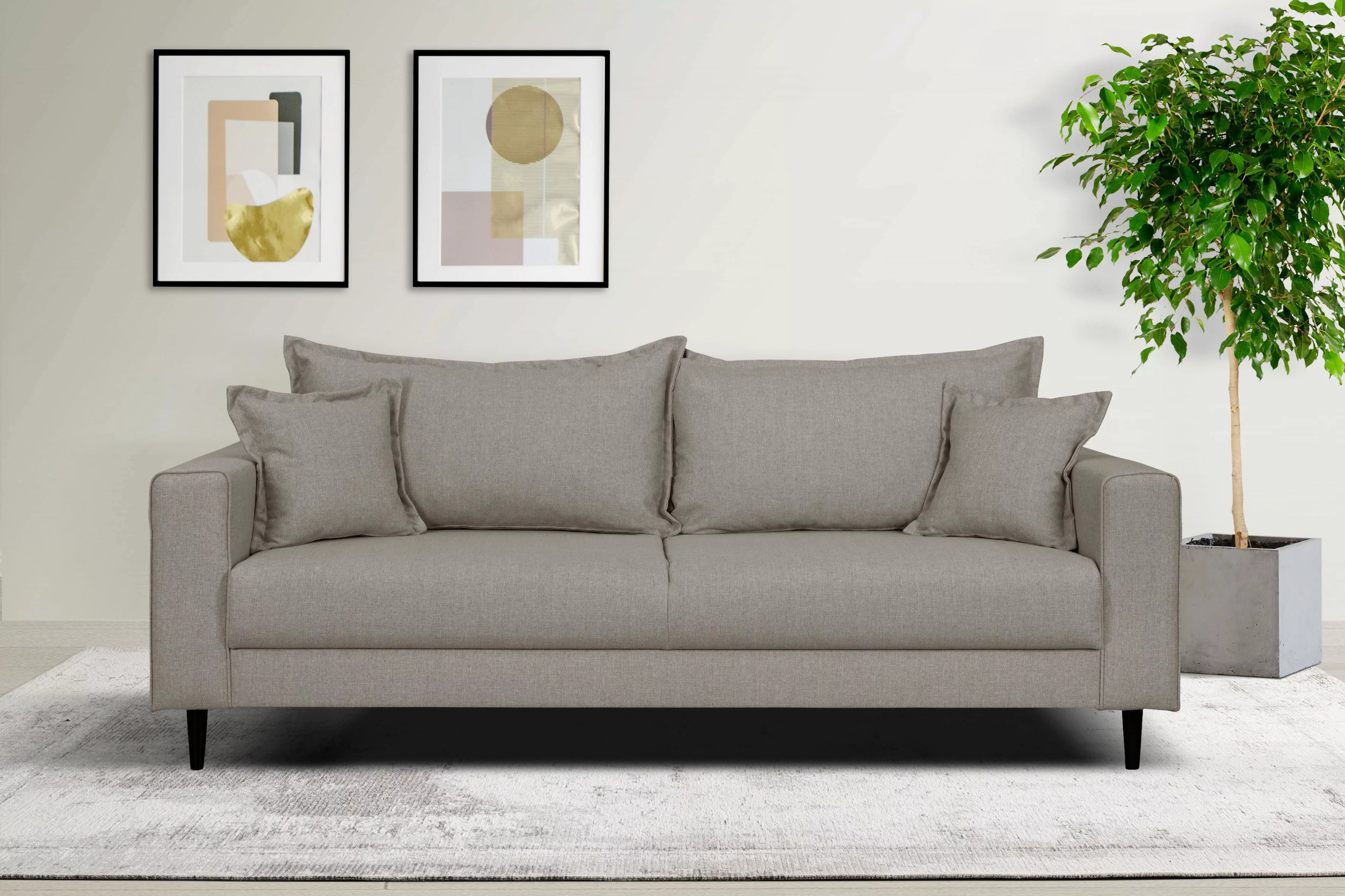 Home affaire 3-Sitzer "VEYRAS, hoher Sitzkomfort, Maße B/T/H: 212/84/76 cm" günstig online kaufen