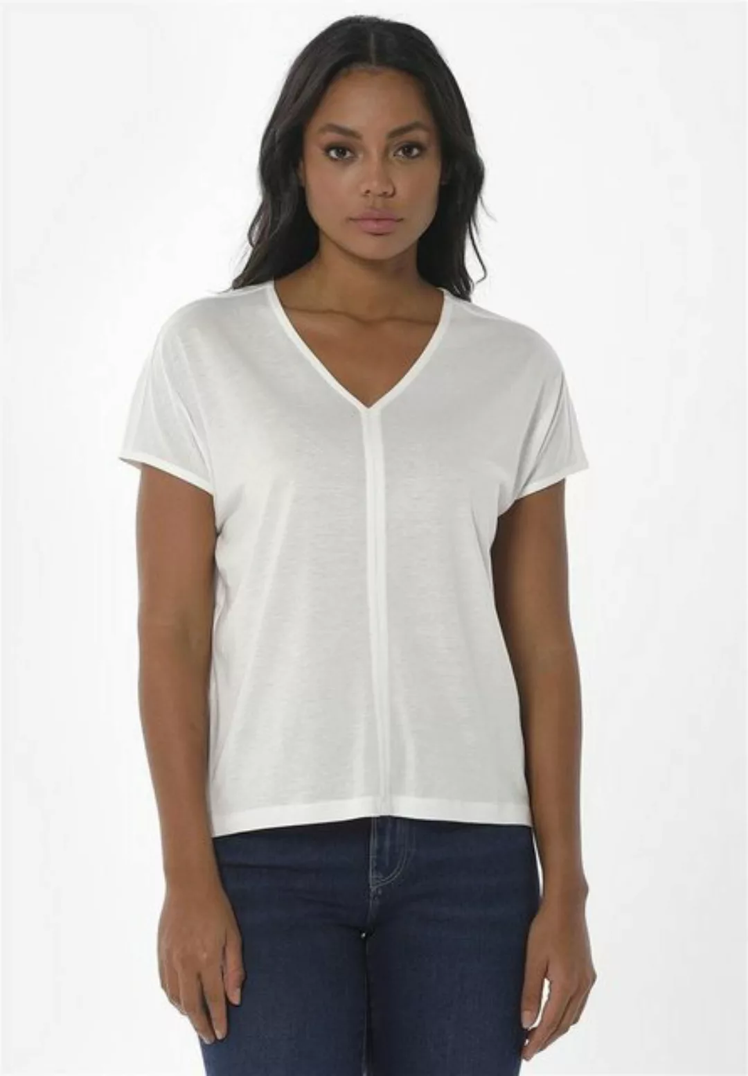 ORGANICATION T-Shirt Women's V-neck T-shirt in Off White günstig online kaufen