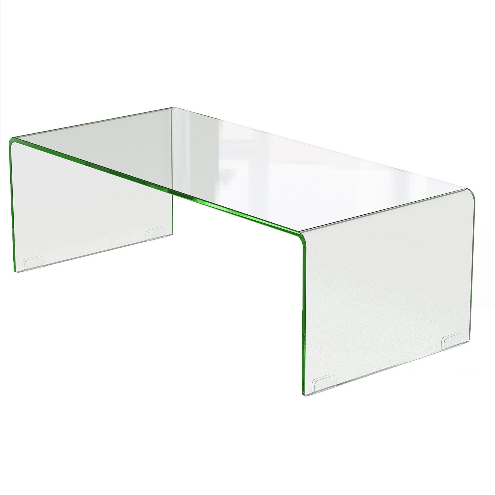 KOMFOTTEU Couchtisch Glas, U-förmiger Wohnzimmertisch, blastbar günstig online kaufen