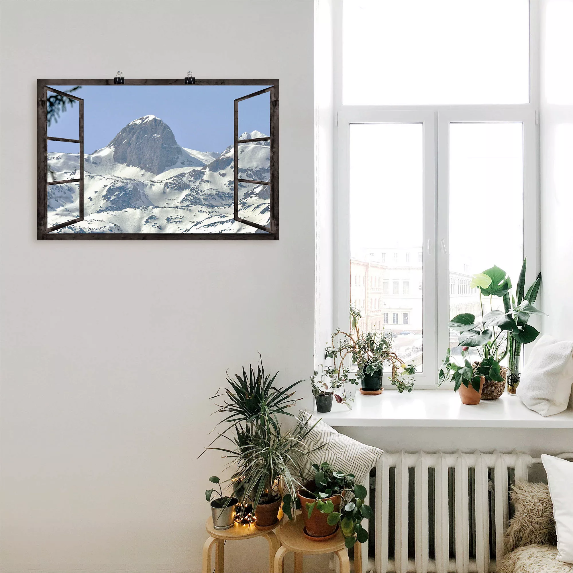 Artland Poster "Fensterblick - Reiteralm", Berge, (1 St.) günstig online kaufen