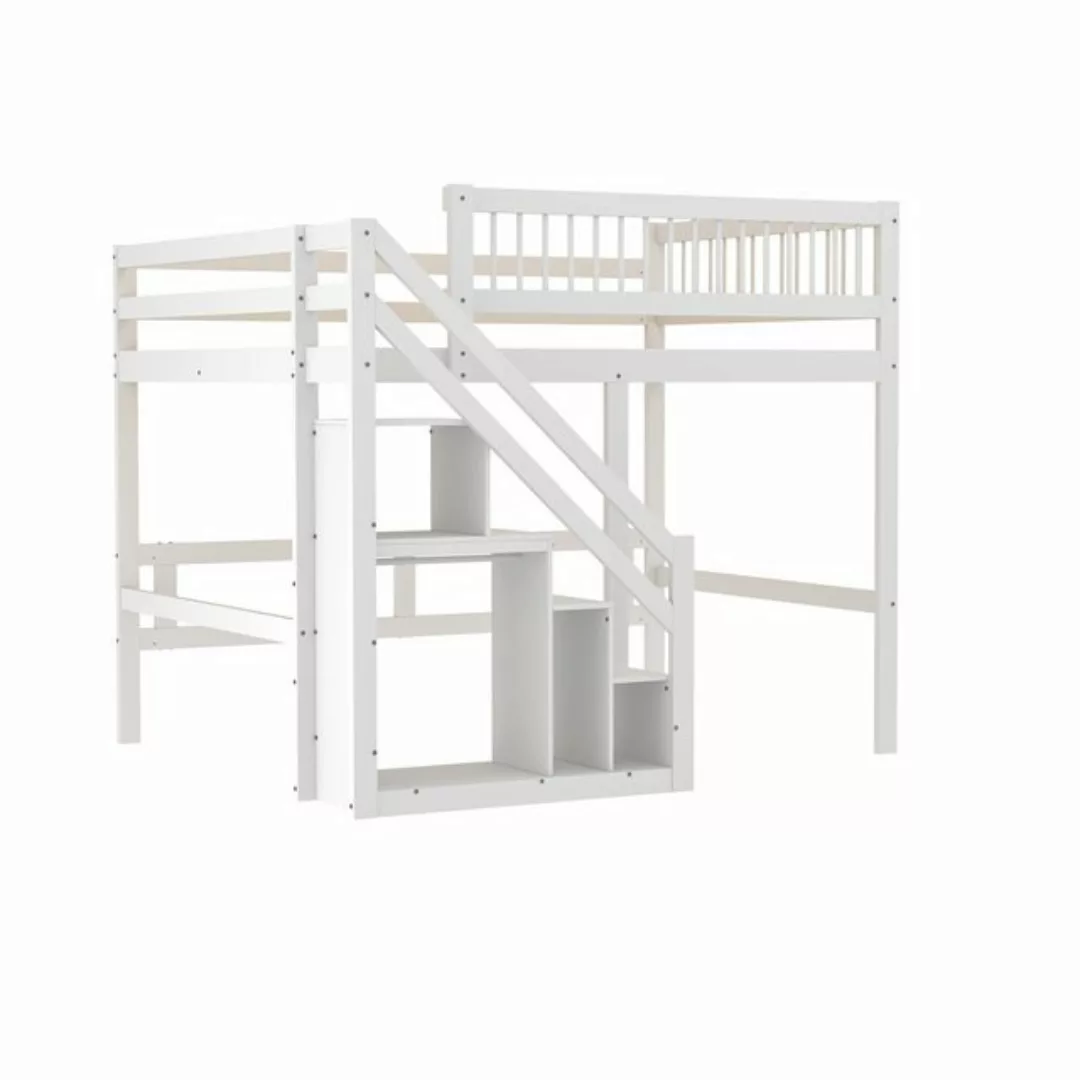 HAUSS SPOLE Etagenbett 140x 200 cm Massivholzbett, Treppe mit Aufbewahrungs günstig online kaufen