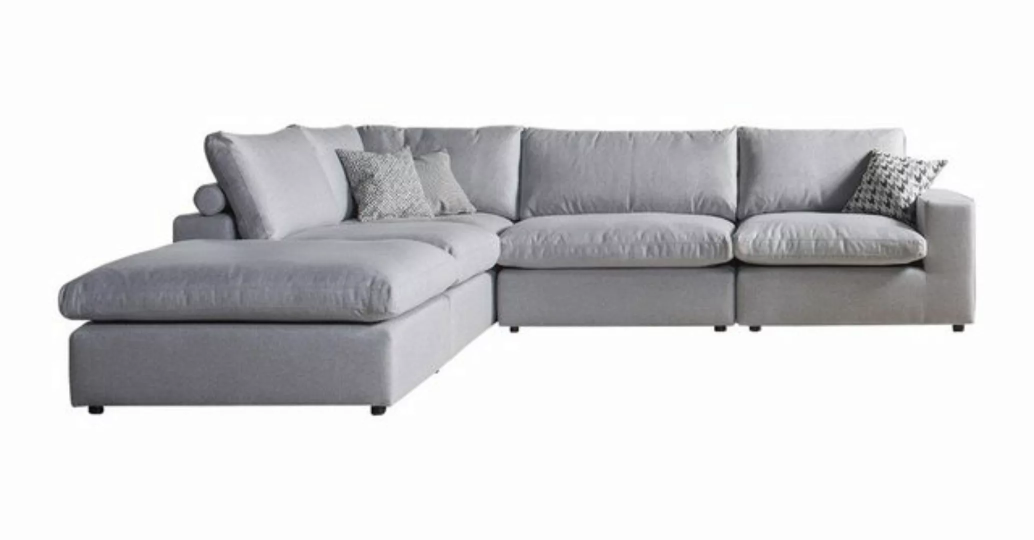 JVmoebel Ecksofa Ecksofa Grau Stoff L-Form Sofa Couch Design Couch Polster günstig online kaufen