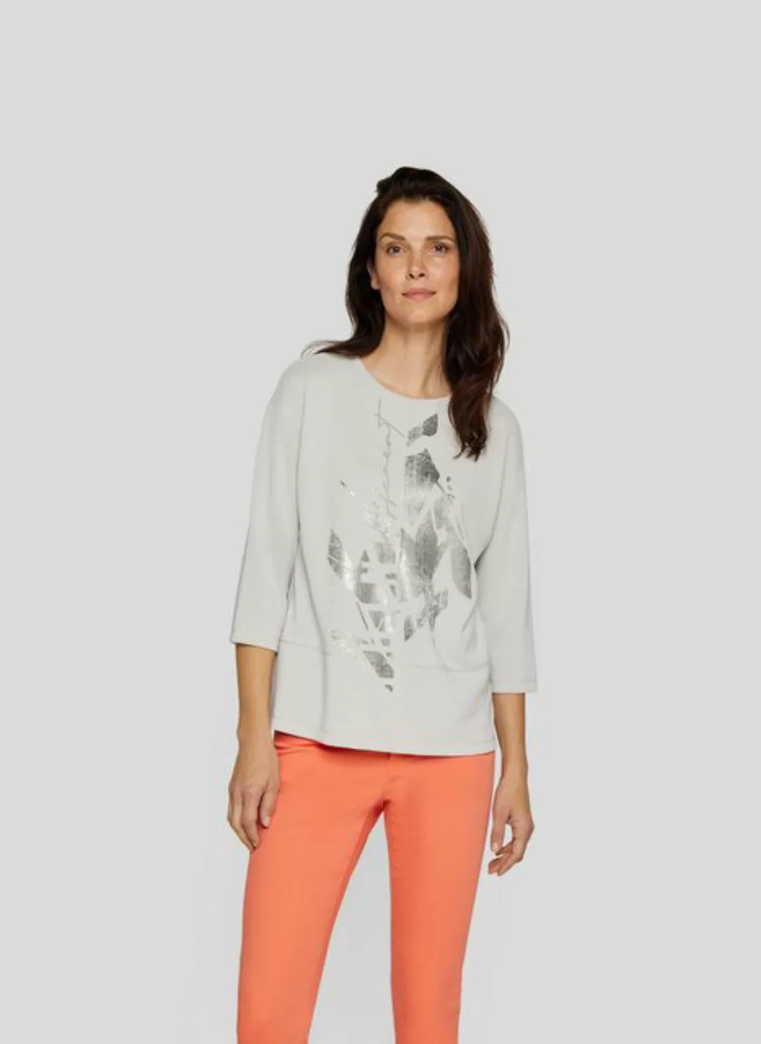 Rabe Print-Shirt Rabe Schickes 3/4-Arm-Shirt mit Silber-Print günstig online kaufen