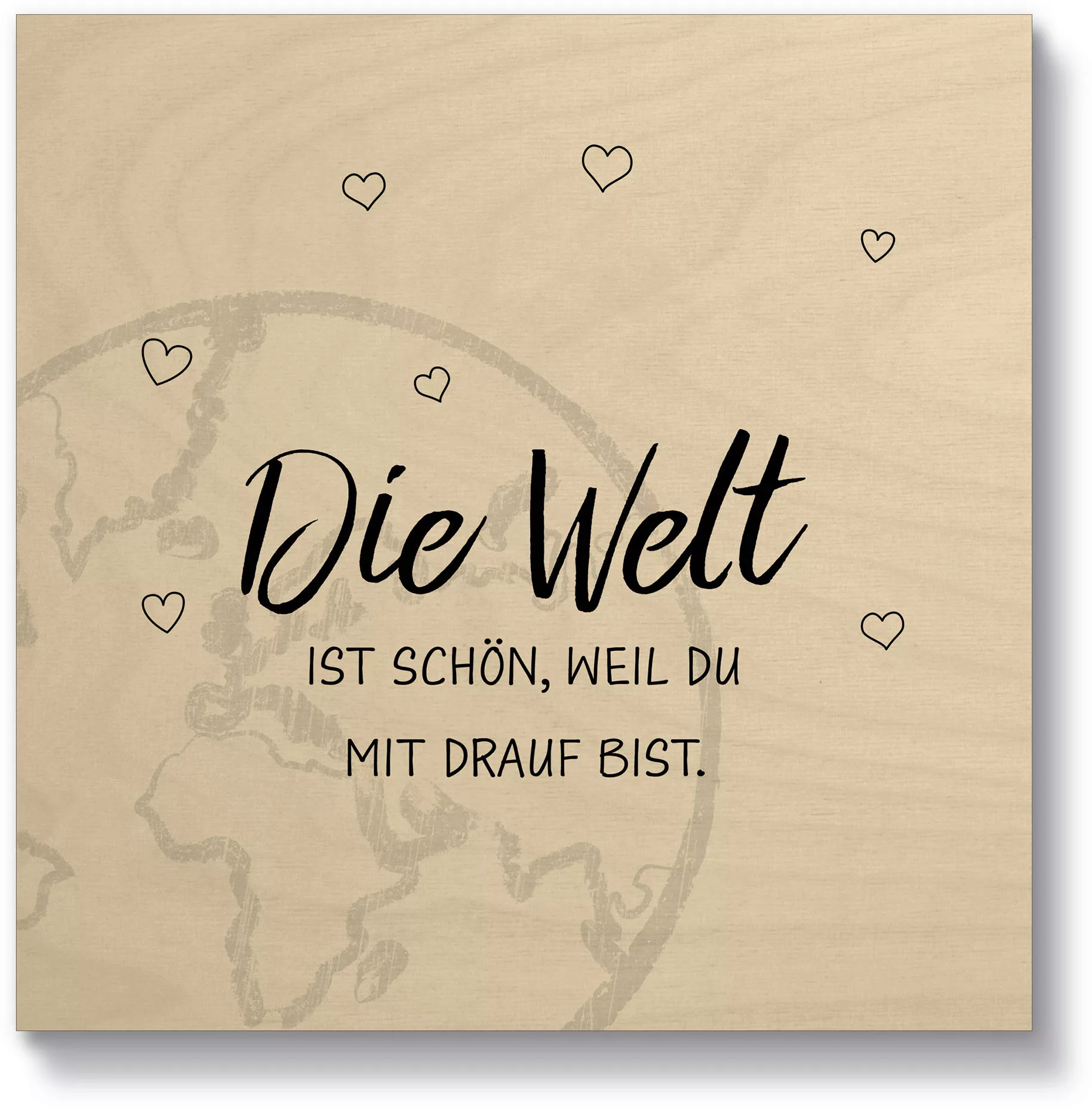 Artland Holzbild "Die Welt", Sprüche & Texte, (1 St.) günstig online kaufen