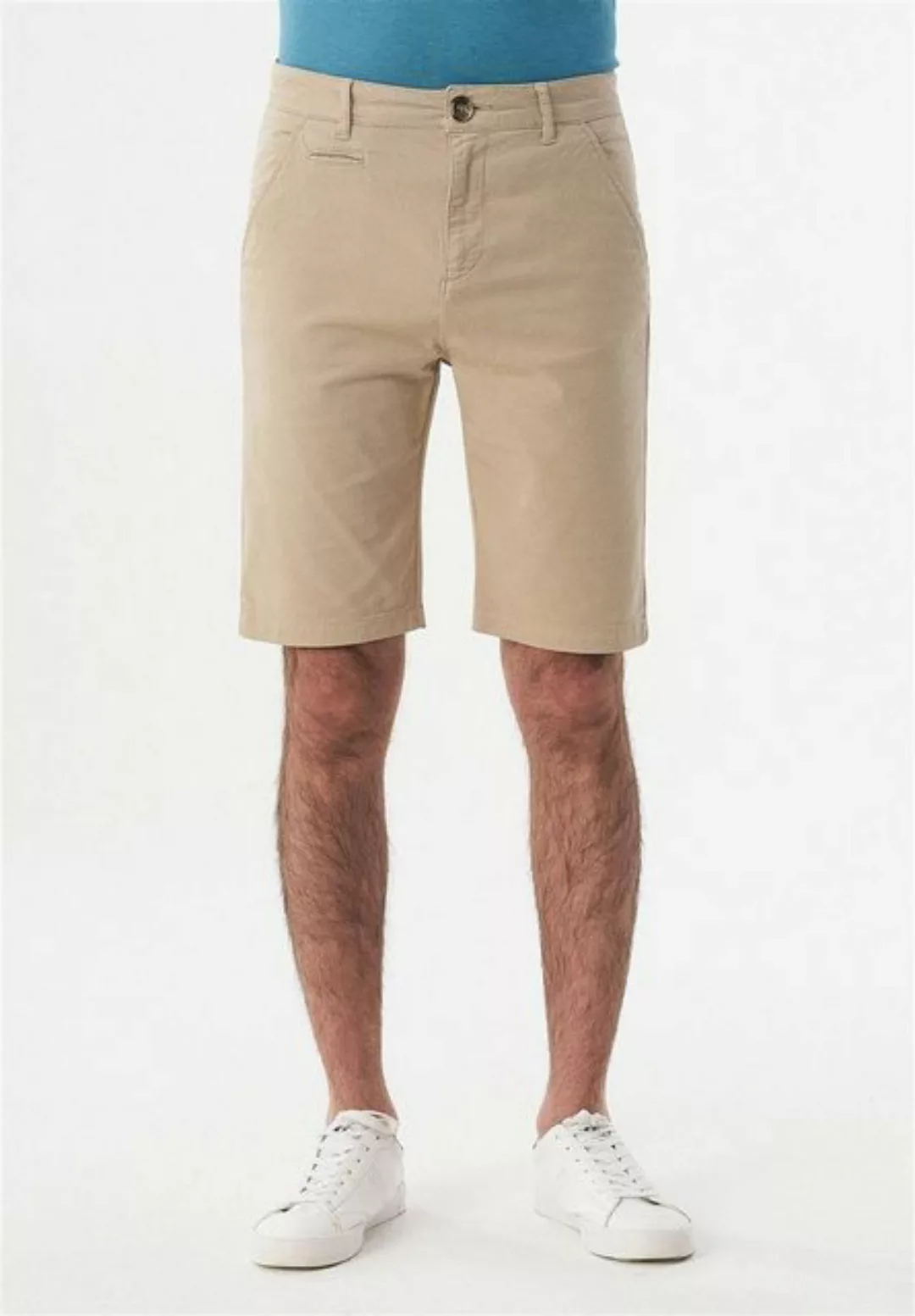 ORGANICATION Chinohose Men's Slim Fit Garment Dyed Shorts in Beige günstig online kaufen