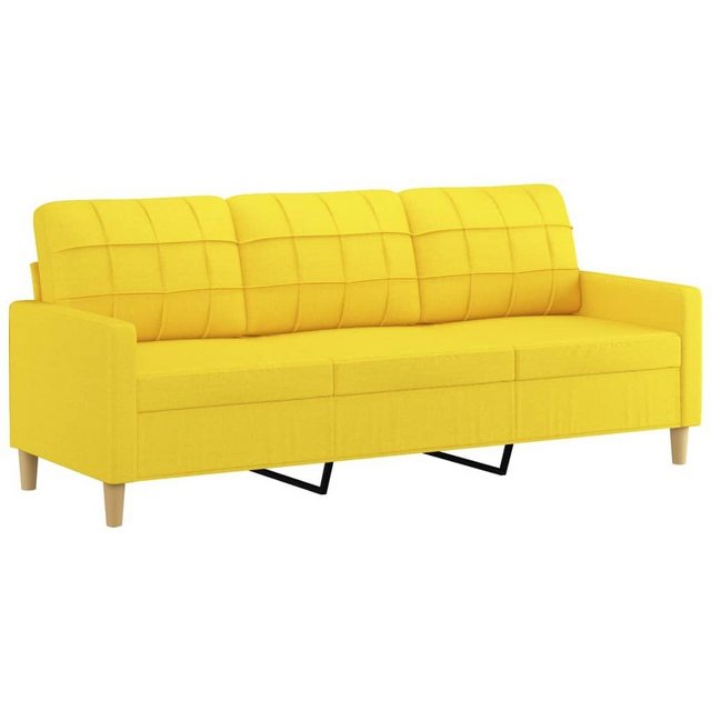 vidaXL Sofa 3-Sitzer Sofa Couch Möbel Hellgelb 180 cm Stoff günstig online kaufen