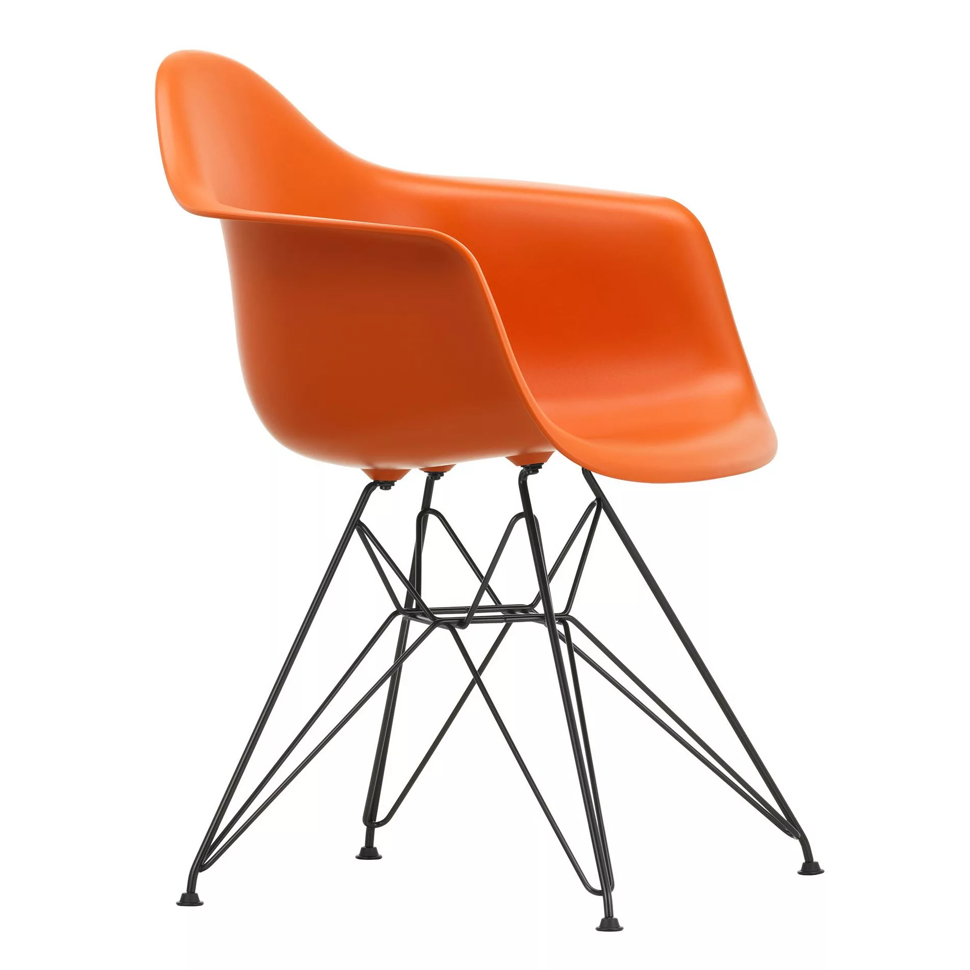 Vitra - Eames Plastic Armchair DAR Gestell schwarz - rostiges orange/Sitzfl günstig online kaufen