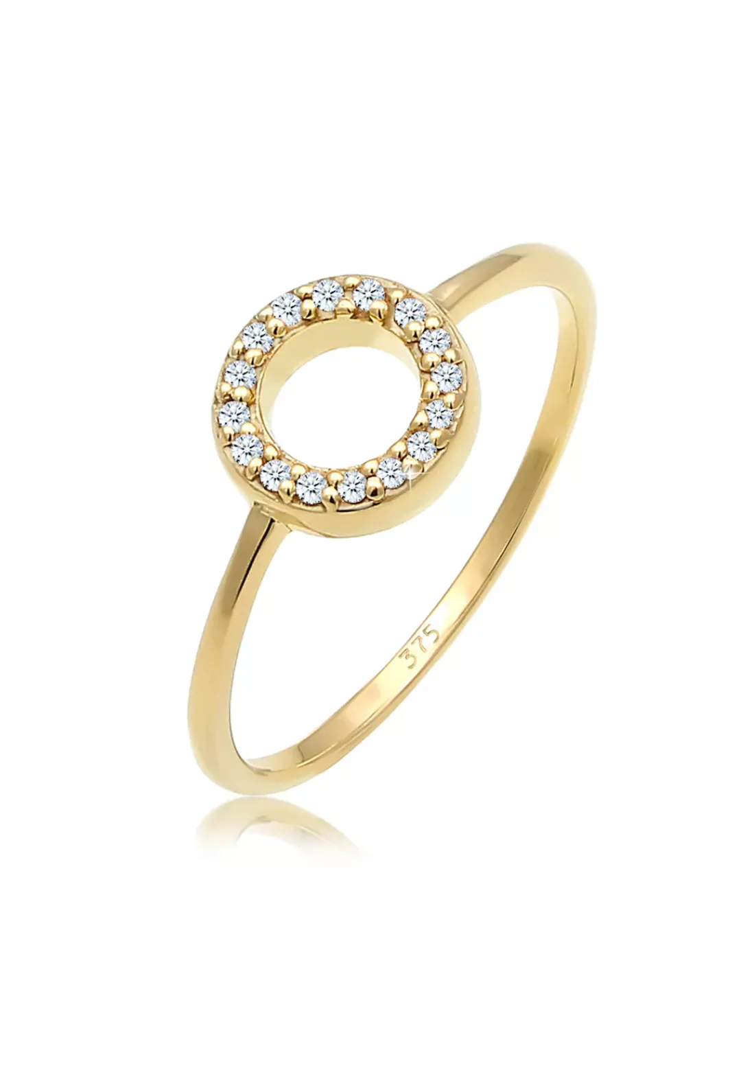 Elli DIAMONDS Verlobungsring "Kreis Geo Diamant Verlobung 0.08 ct. 375 Gelb günstig online kaufen