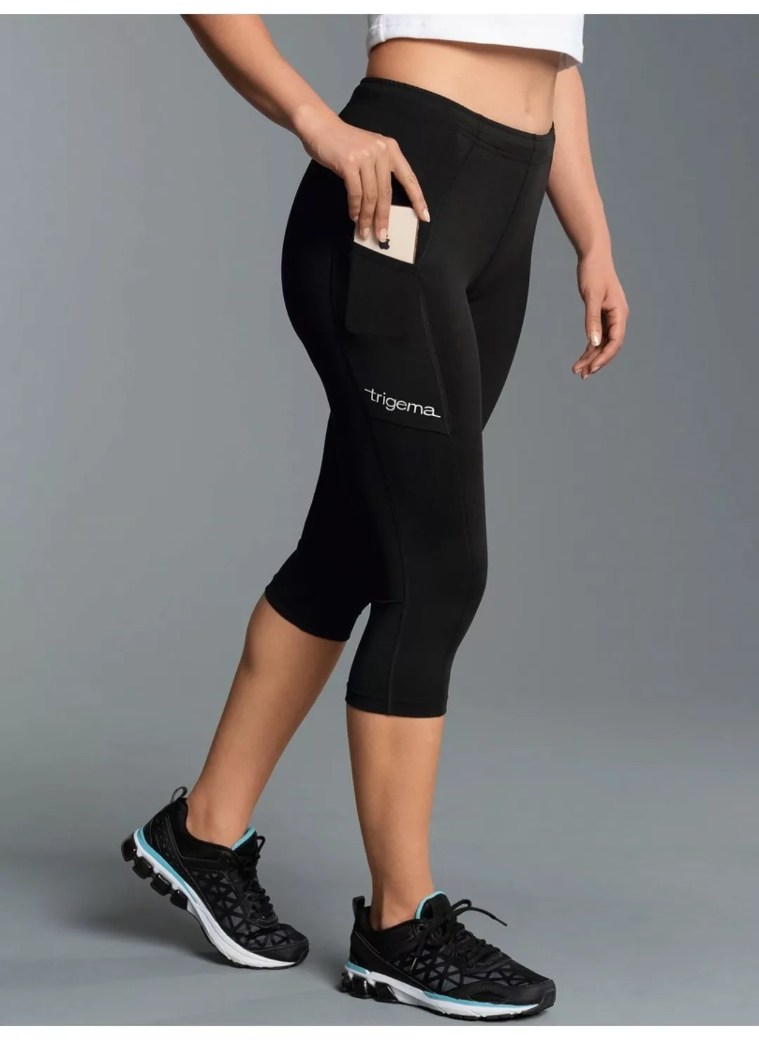 Trigema Jerseyhose "TRIGEMA Kurze Sportleggings mit Seitentasche", (1 tlg.) günstig online kaufen