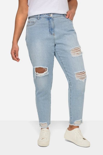 Angel of Style Röhrenjeans Mom-Jeans Destroy-Effekte Fransensaum 5-Pocket günstig online kaufen