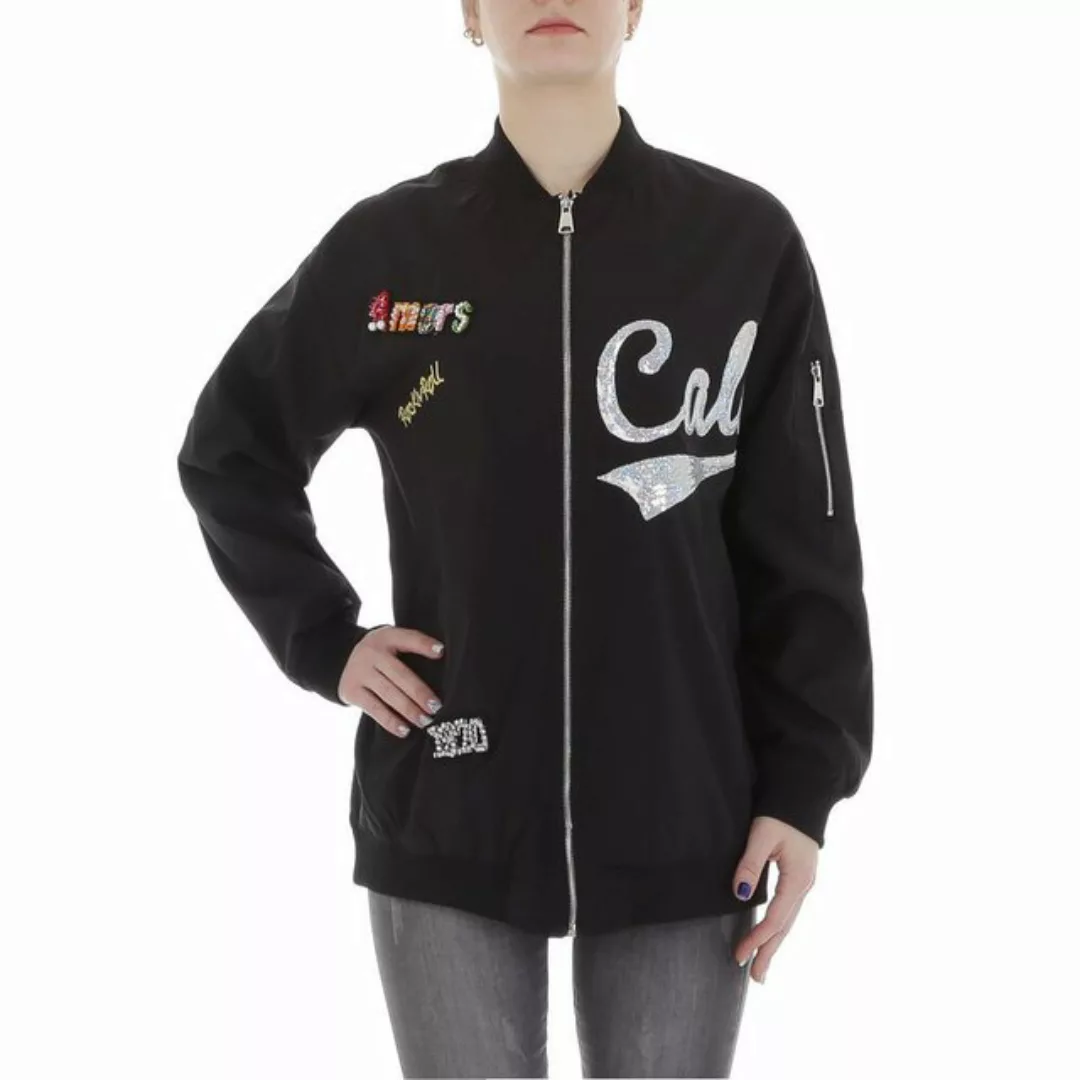 Ital-Design Collegejacke Damen Rockabilly (87256370) Glitzer Print Übergang günstig online kaufen