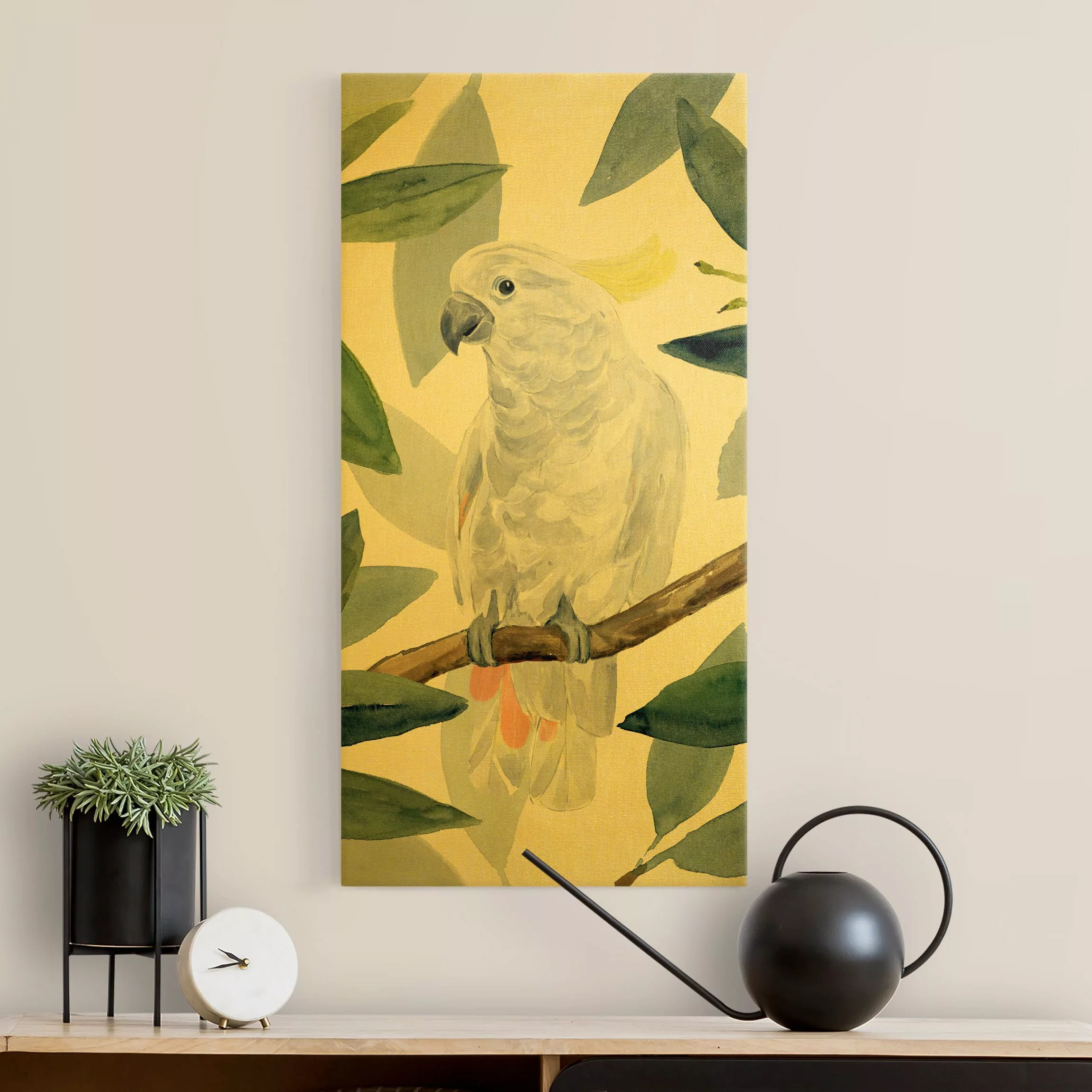 Leinwandbild Gold Tropischer Kakadu I günstig online kaufen