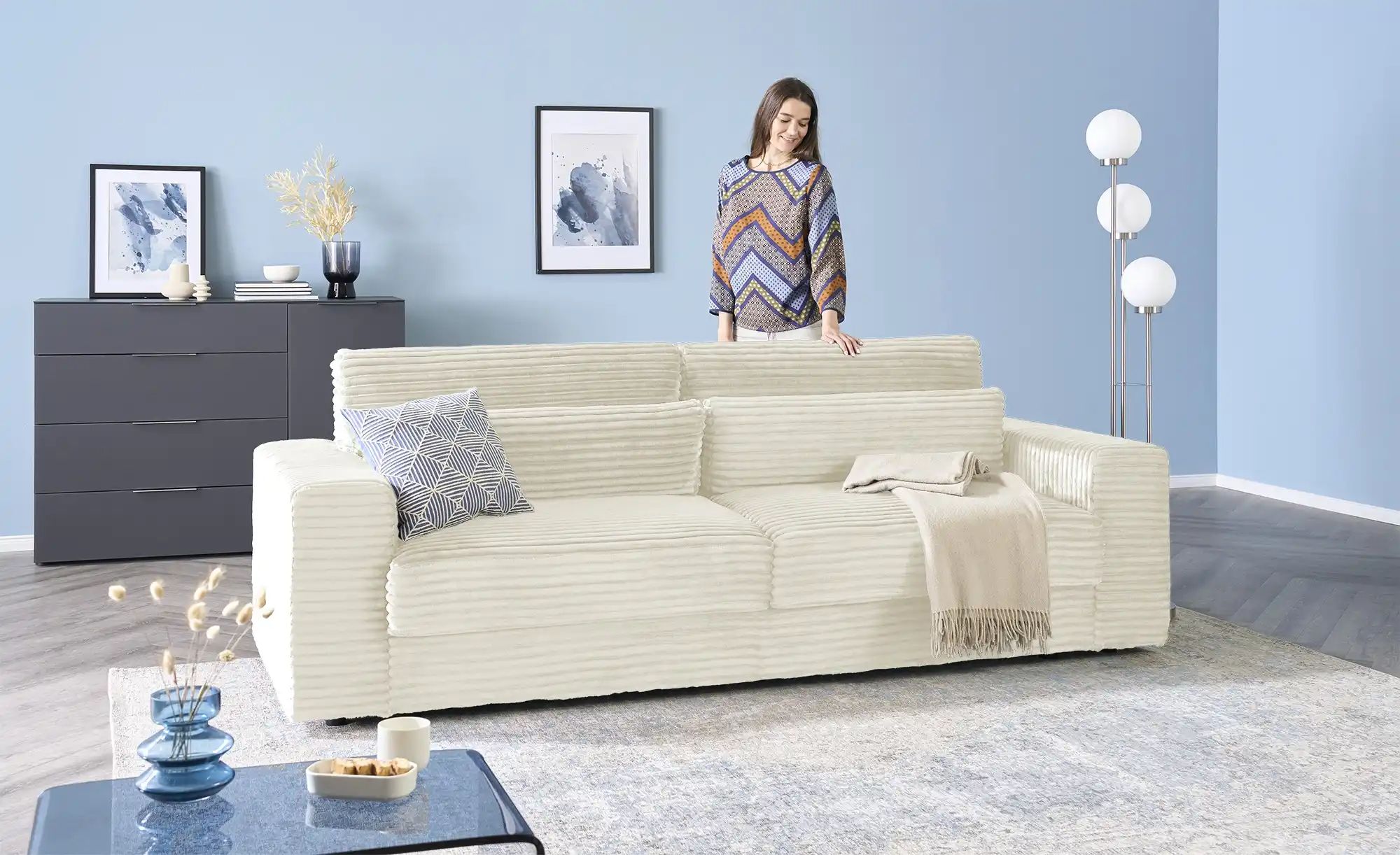 Big Sofa  Branna ¦ creme ¦ Maße (cm): B: 250 H: 101 T: 105 Polstermöbel > S günstig online kaufen