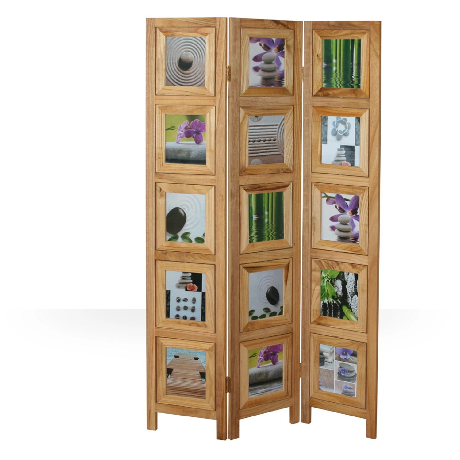 Homestyle4u 3-tlg. Paravent in Braun 93x161 cm 971 günstig online kaufen