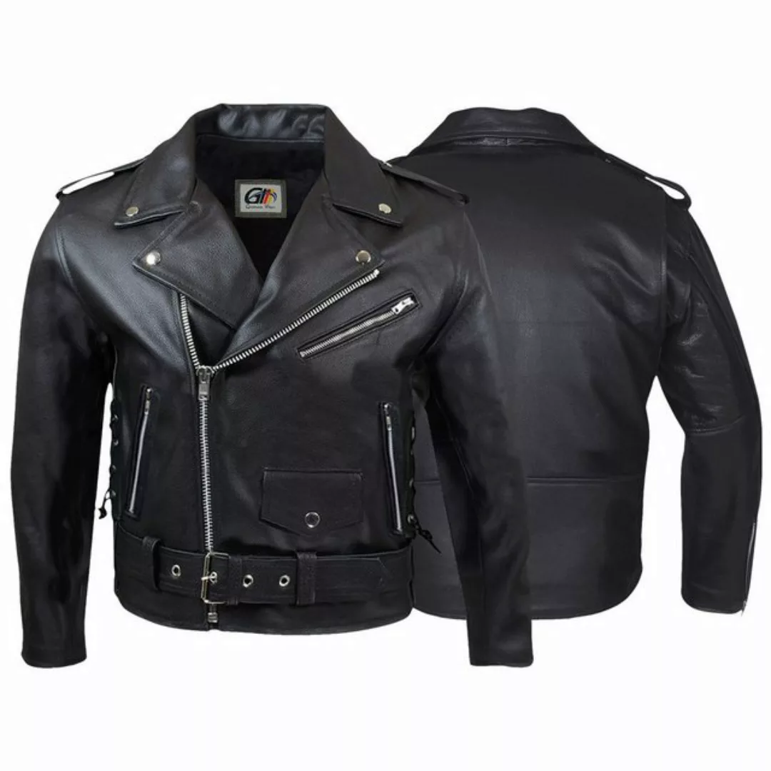 German Wear Lederjacke GW412J Black Brando Motorradjacke Rocker Chopper Led günstig online kaufen