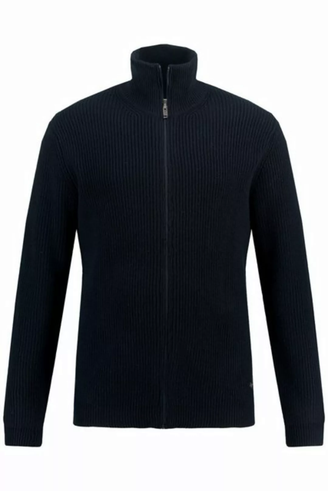 JP1880 Poloshirt Strickjacke Wollmix Patentstrick Stehkragen Zipper günstig online kaufen