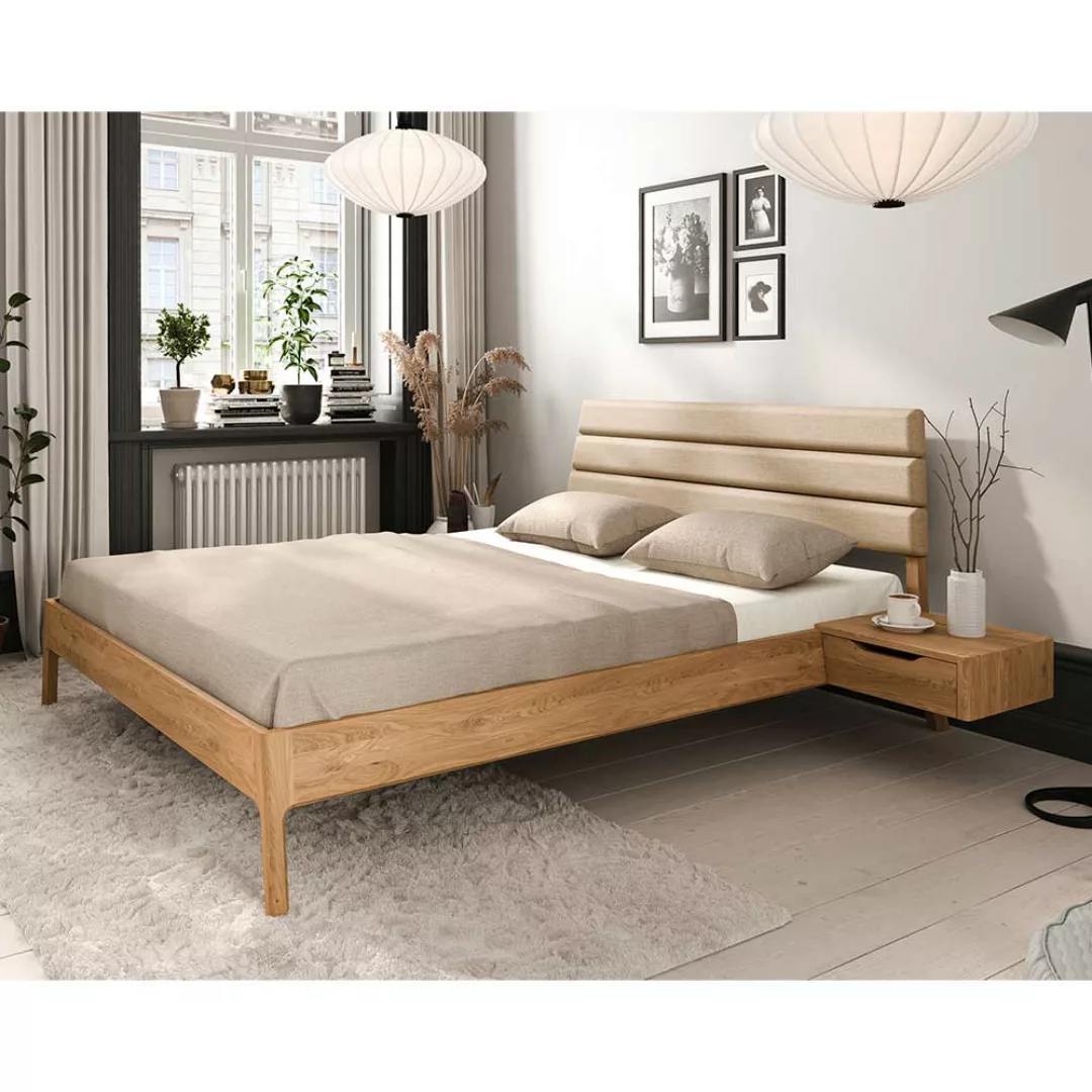 Breites Bett mit Konsolen - 214 cm tief 152 cm breit (dreiteilig) günstig online kaufen