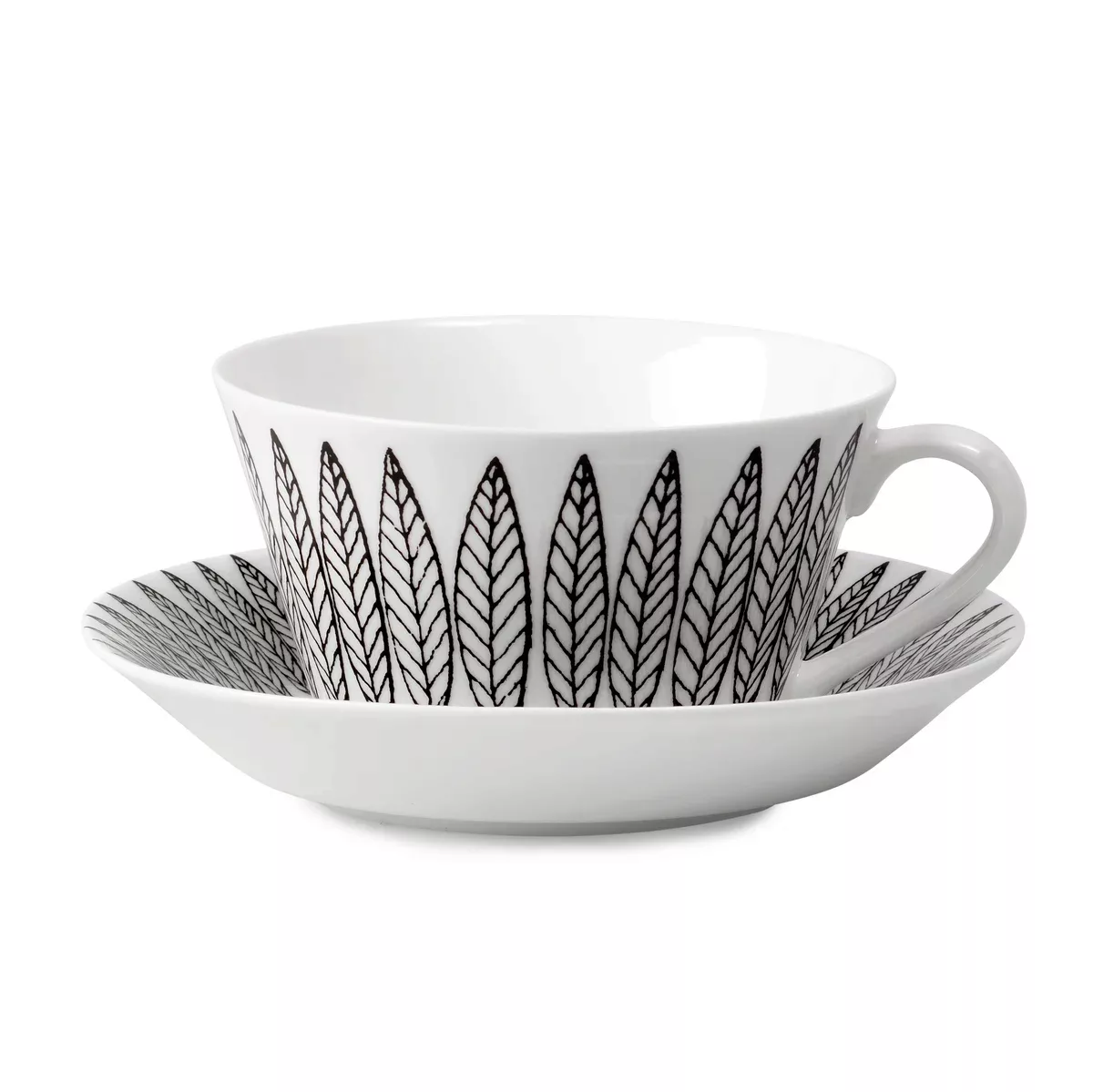 Svart Salix Tee-Set, Kegel Teetasse + Untersetzer günstig online kaufen