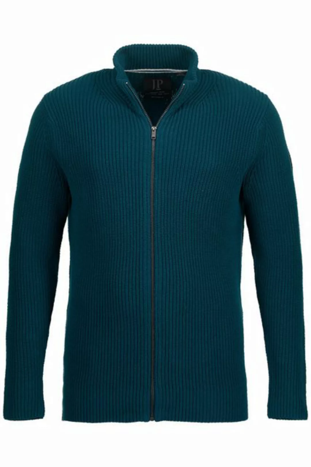 JP1880 Poloshirt Strickjacke kerniger Rippstrick Stehkragen Zipper günstig online kaufen