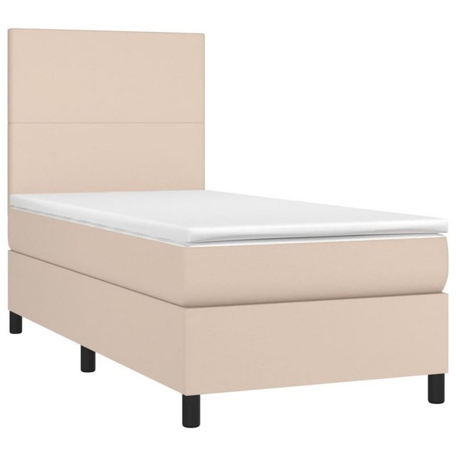 vidaXL Boxspringbett Boxspringbett mit Matratze & LED Kunstleder (90 x 190 günstig online kaufen