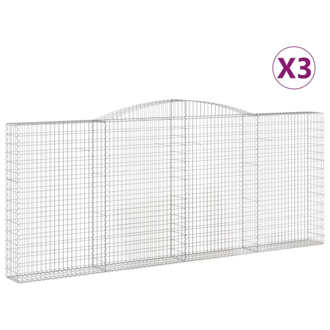 Vidaxl Gabionen Mit Hochbogen 3 Stk. 400x30x160/180cm Verzinktes Eisen günstig online kaufen