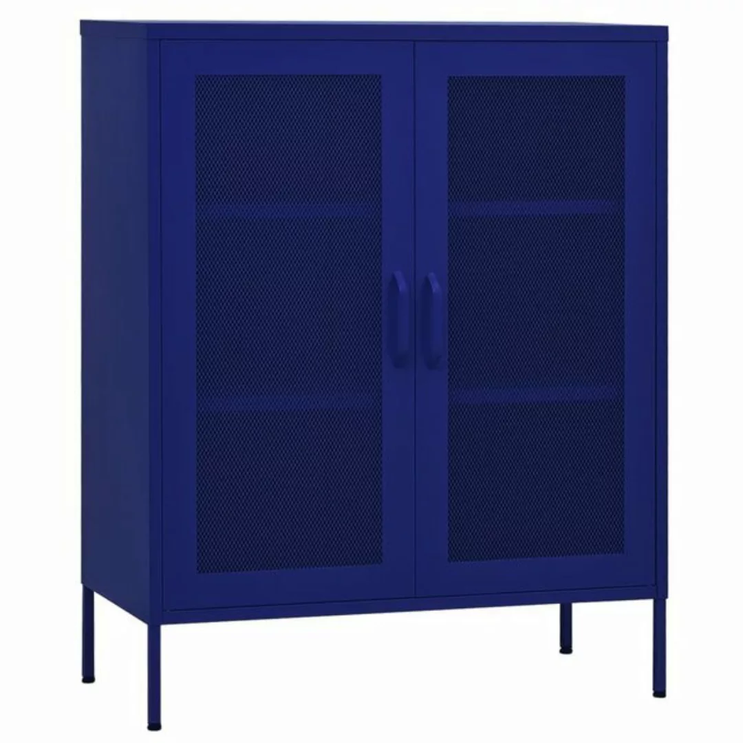 vidaXL Vitrine Lagerschrank Marineblau 80x35x101,5 cm Stahl günstig online kaufen