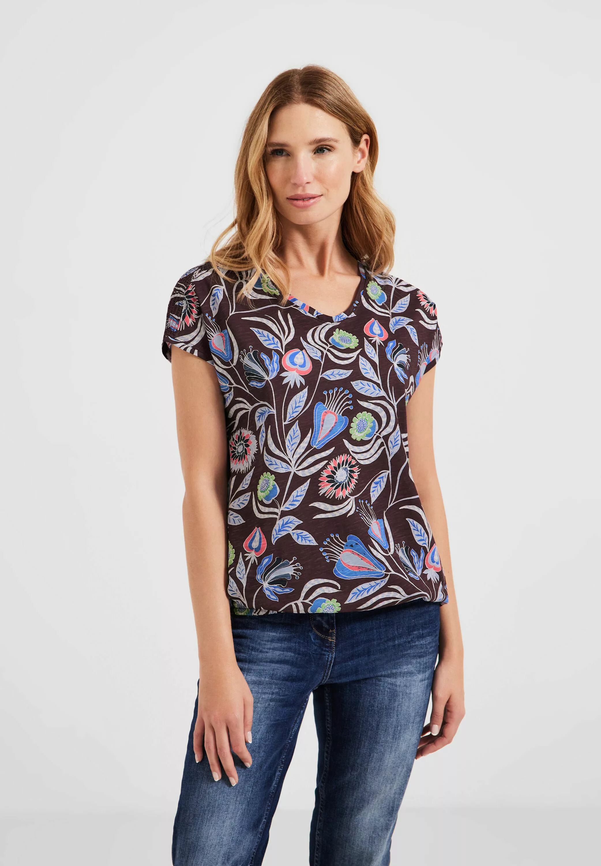 Cecil T-Shirt, mit Flammgarn günstig online kaufen
