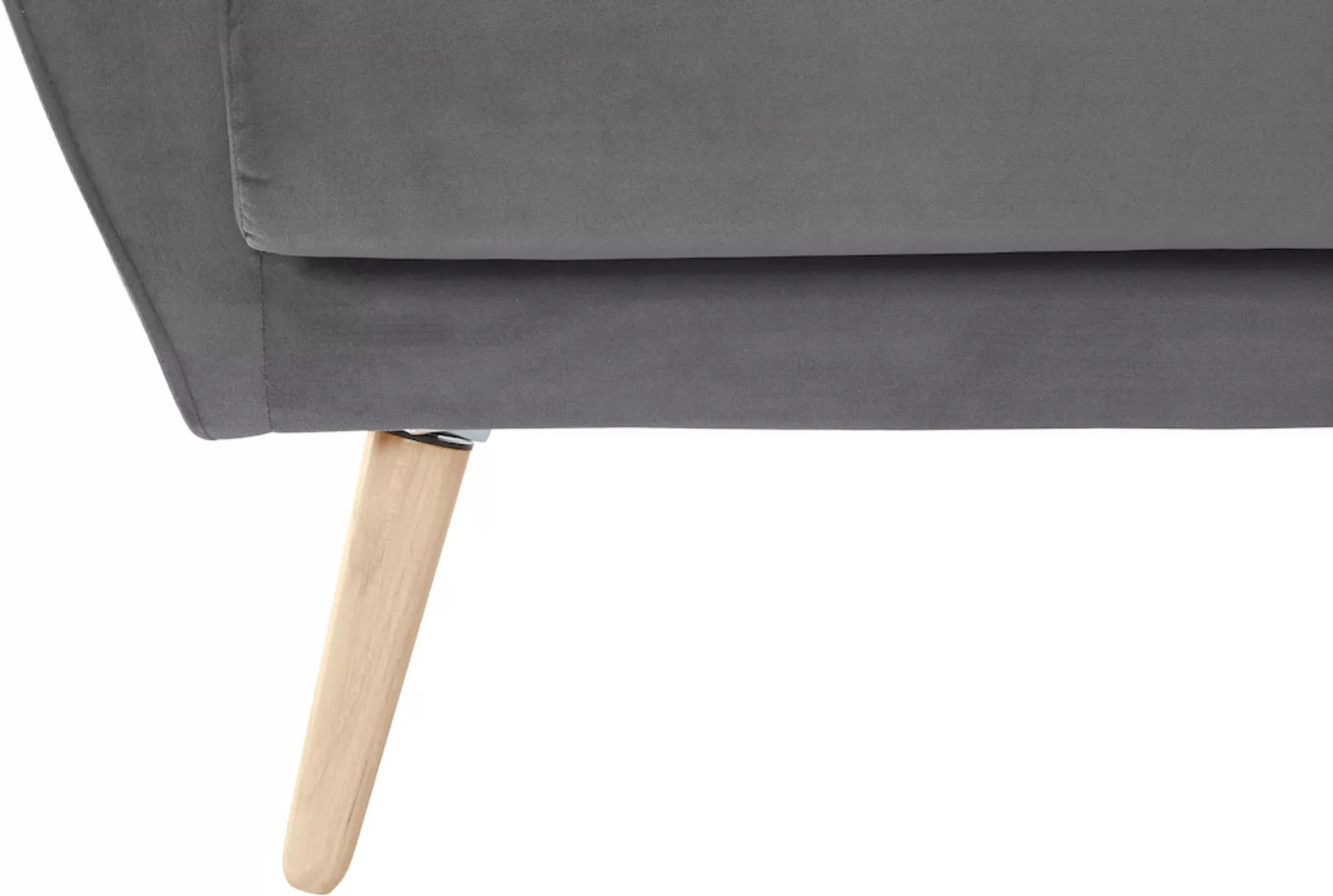 andas 2-Sitzer Bille, mit Naht im Rückenkissen und Eiche-Beinen, Design by günstig online kaufen