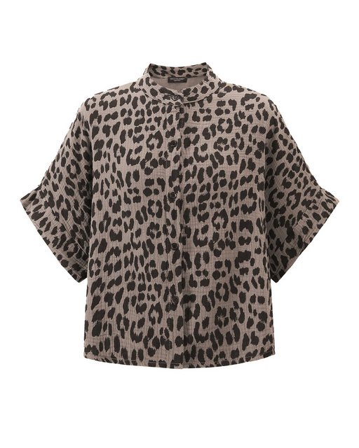 SASSYCLASSY Kurzarmbluse Musselin Bluse mit Leo-Print Lässige cropped Bluse günstig online kaufen