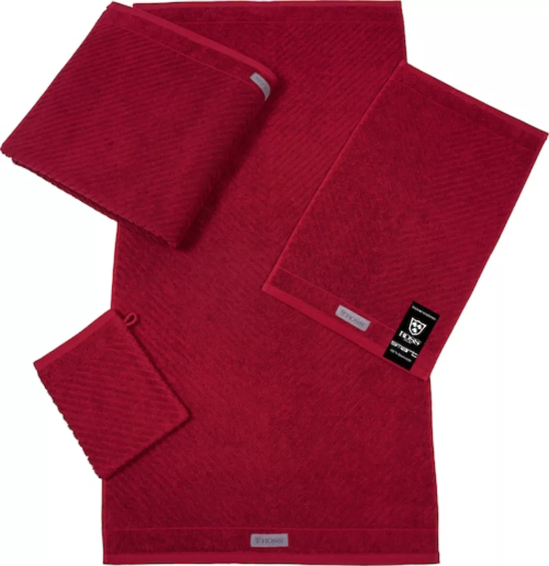 ROSS Handtuch »Smart«, (2 St.), Uni-Rippe mit Velourslabel günstig online kaufen