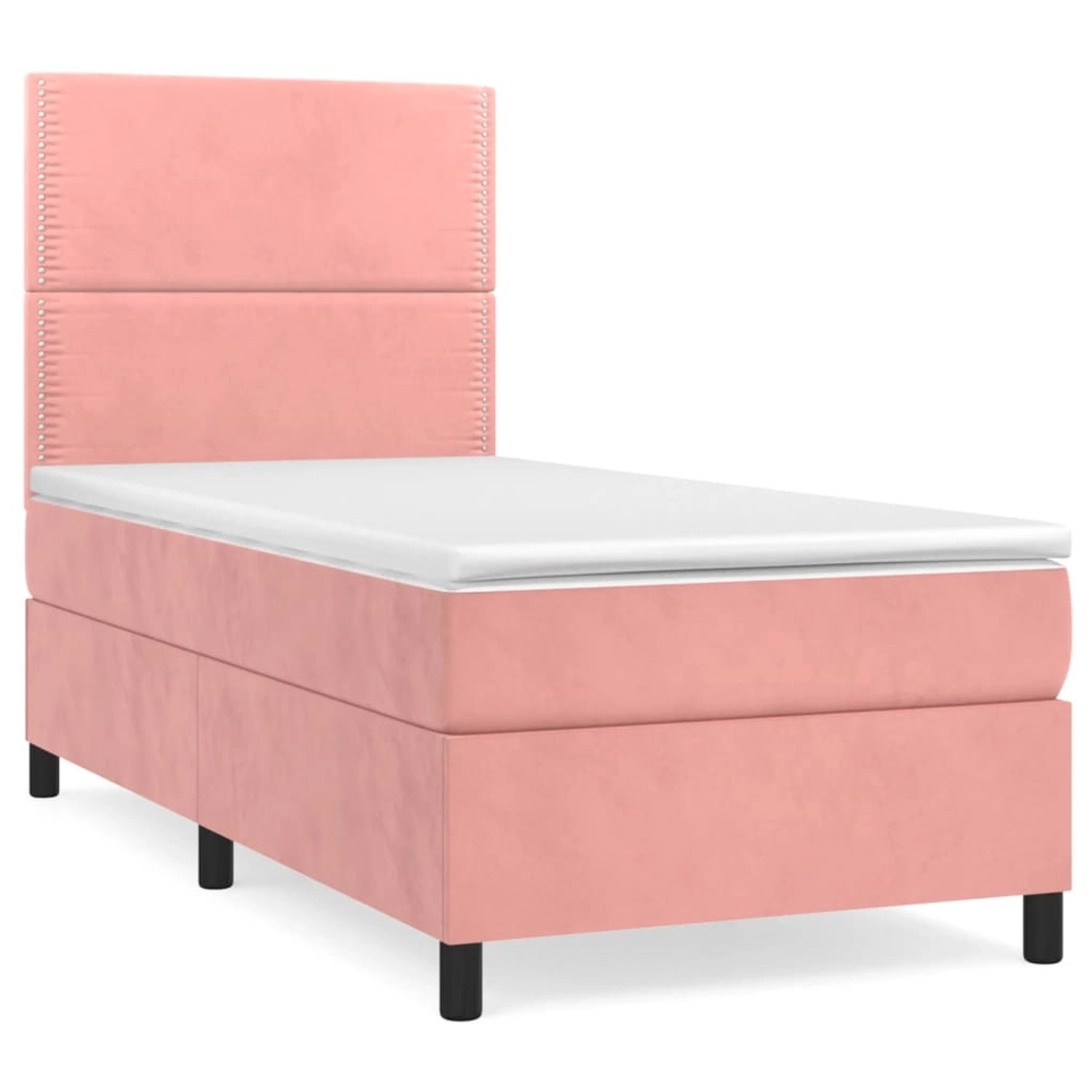 vidaXL Boxspringbett mit Matratze Rosa 90x200 cm Samt1348879 günstig online kaufen