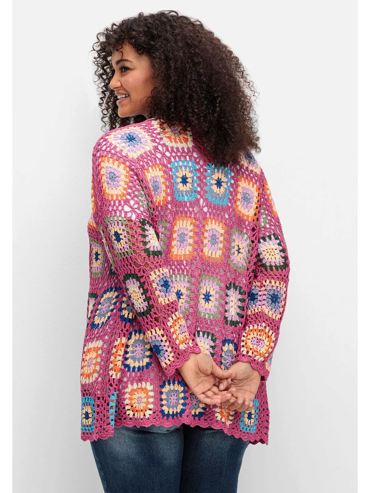 sheego by Joe Browns Cardigan "Große Größen", in Häkeloptik, mit Crochet-Mu günstig online kaufen