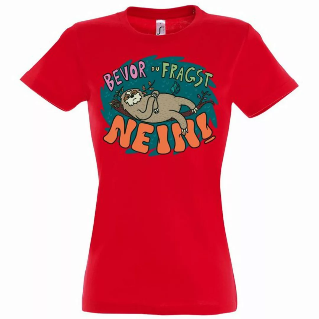 Youth Designz T-Shirt Bevor du fragst NEIN Faultier Damen T-Shirt mit lusti günstig online kaufen