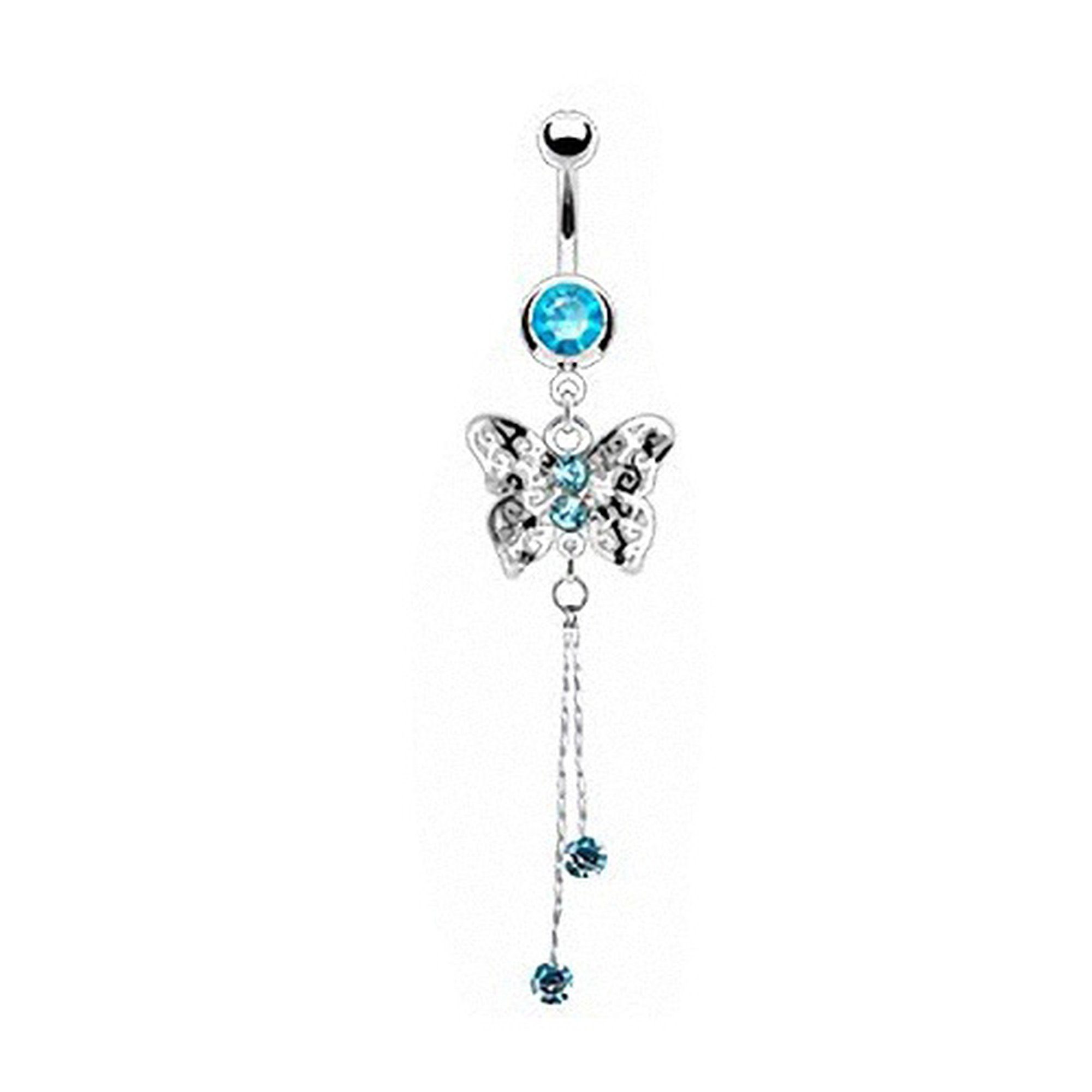Taffstyle Bauchnabelpiercing Piercing Schmetterling mit Kristall, günstig online kaufen