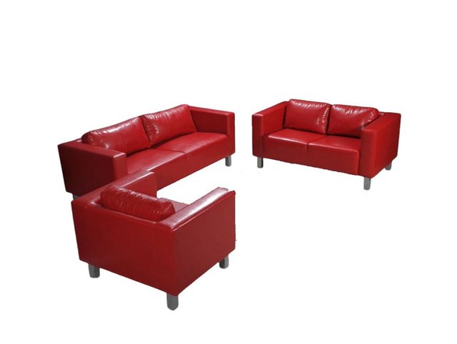 Fun Möbel Polstergarnitur Sofa-Set MAILAND 3-2-1 Sofagarnitur in Kunstleder günstig online kaufen