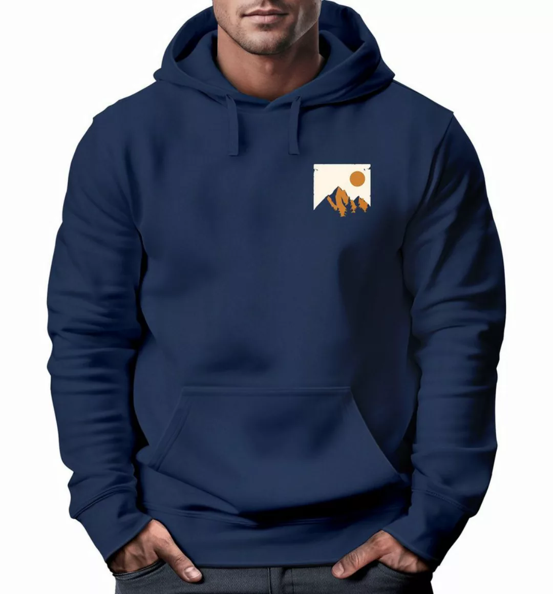 Neverless Hoodie Hoodie Herren Outdoor Adventure Kapuzenpulli Brustlogo Nat günstig online kaufen