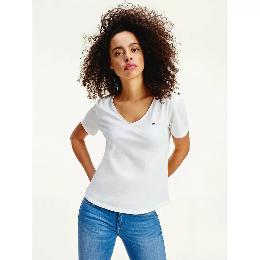 Tommy Jeans Slim Kurzärmeliges T-shirt 3XL White günstig online kaufen