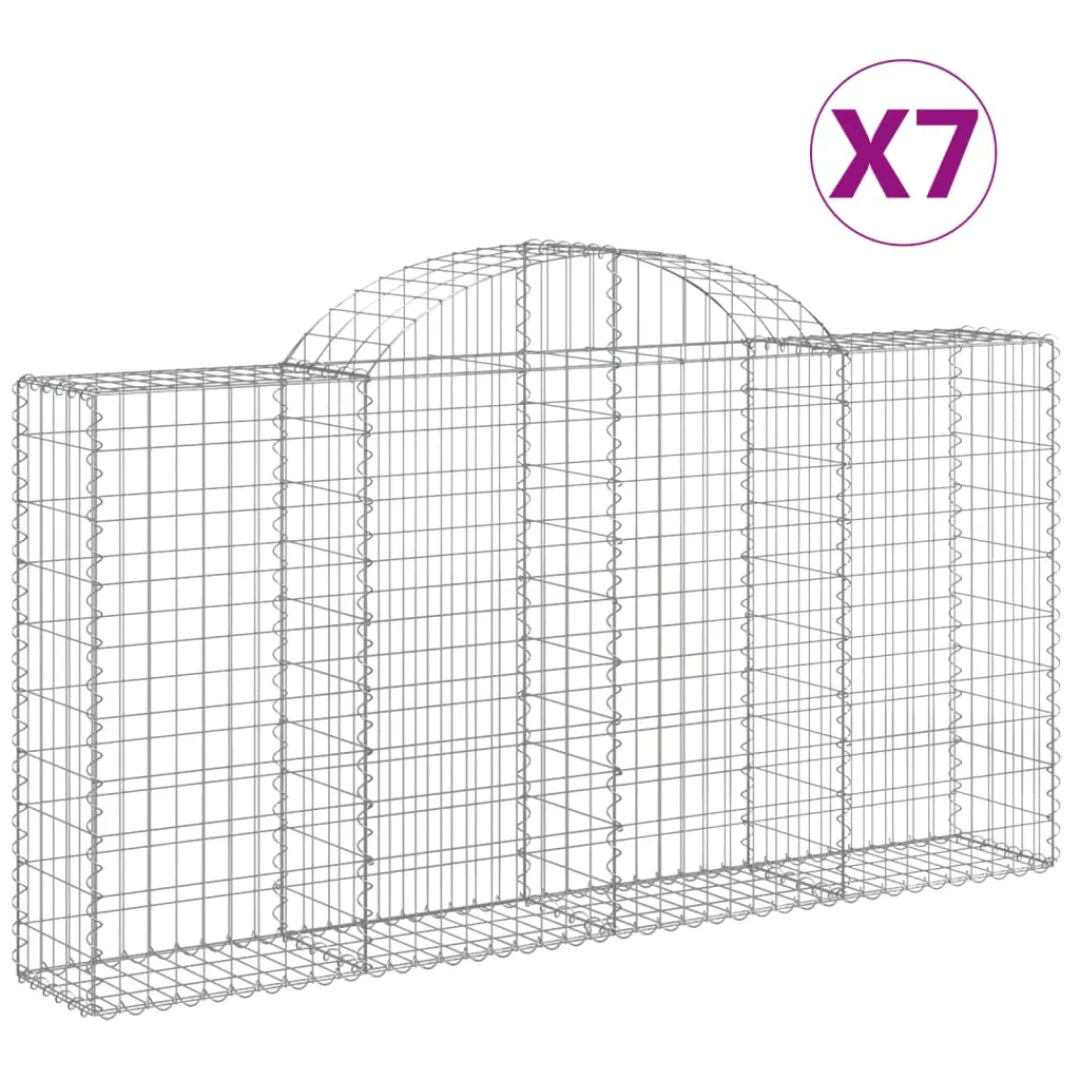 Vidaxl Gabionen Mit Hochbogen 7 Stk. 200x30x100/120cm Verzinktes Eisen günstig online kaufen