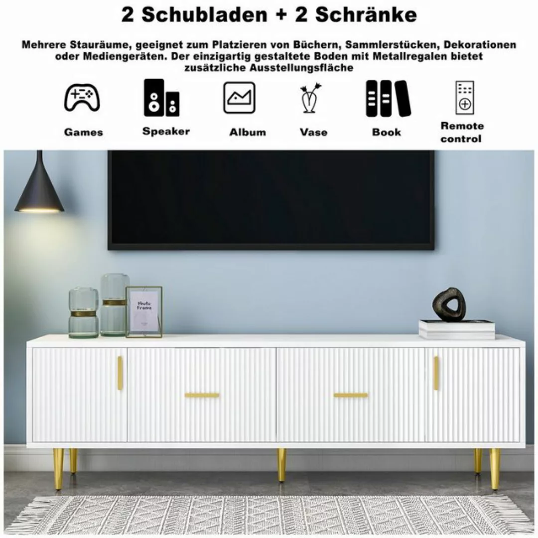 BlingBin TV-Schrank TV-Ständer Lowboard (1-St., 2 Türen, 2 Schubladen, für günstig online kaufen