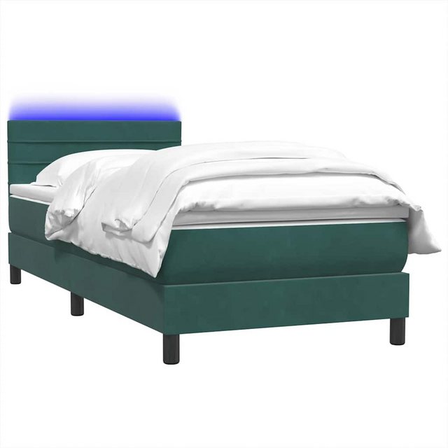 vidaXL Bett Boxspringbett mit Matratze Dunkelgrün 80x210 cm Samt günstig online kaufen