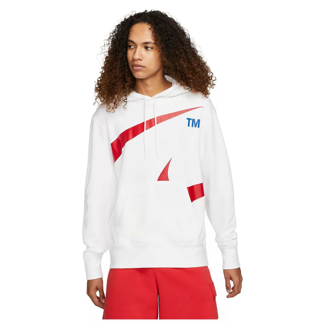 Nike Sportswear Swoosh Semi Brushed Back Kapuzenpullover XL White / Univers günstig online kaufen