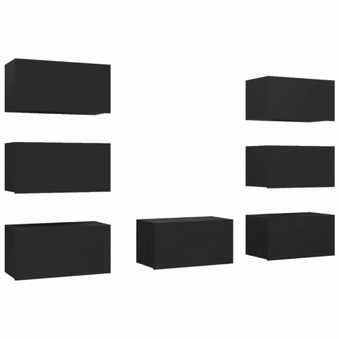 furnicato TV-Schrank TV-Schränke 7 Stk. Schwarz 30,5x30x60 cm Holzwerkstoff günstig online kaufen