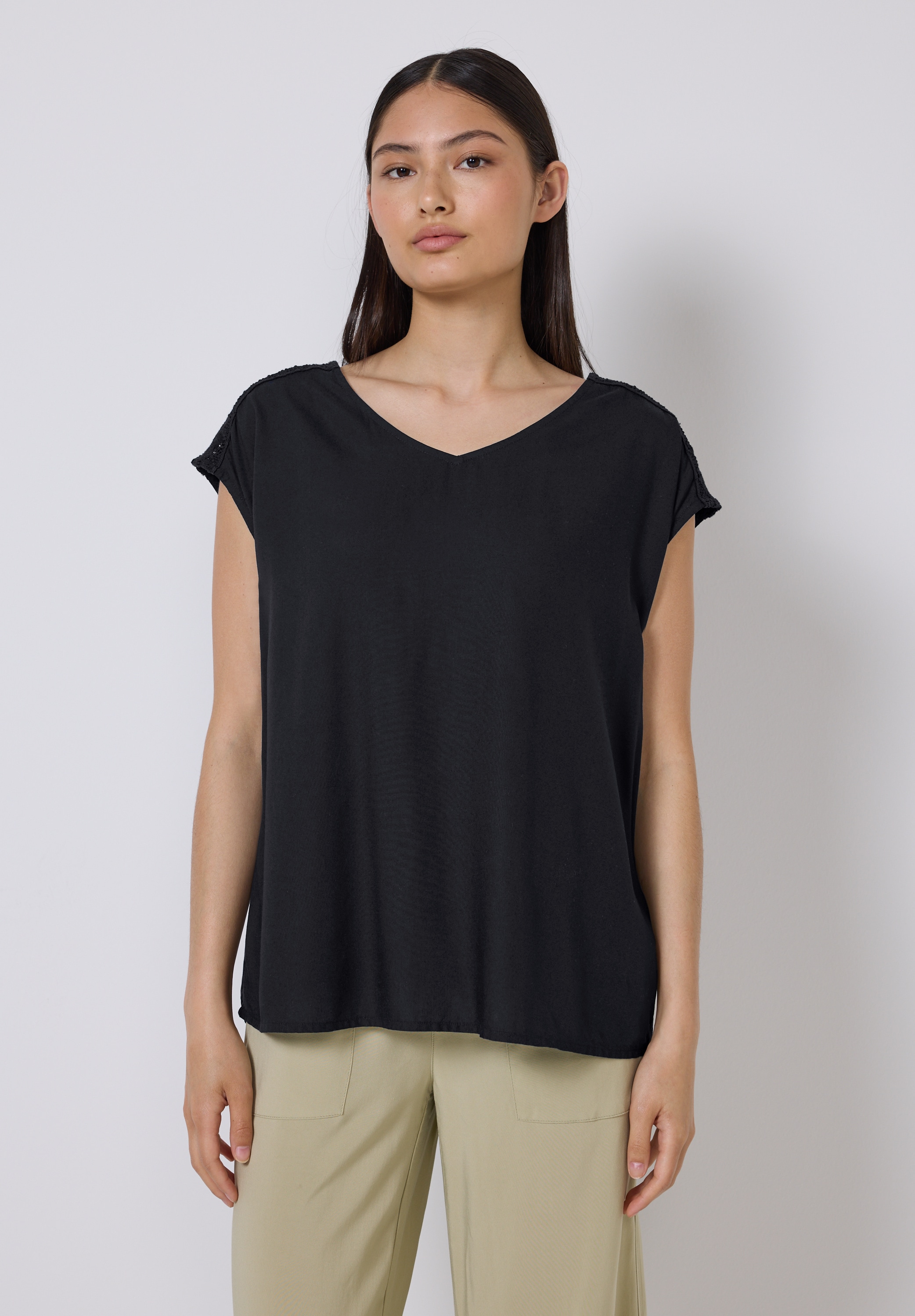 STREET ONE STUDIO Shirtbluse, mit V-Ausschnitt günstig online kaufen