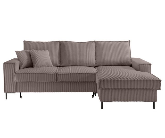 luma-home Ecksofa 17222, mit Bettfunktion und Bettkasten 240x150 cm, Wellen günstig online kaufen